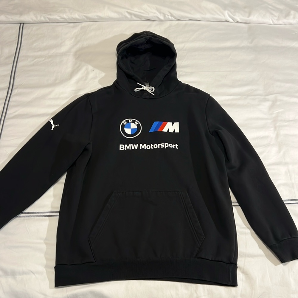 Men’s BMW X Puma Logo M Sport Hoodie Sweatshirt Large EUC